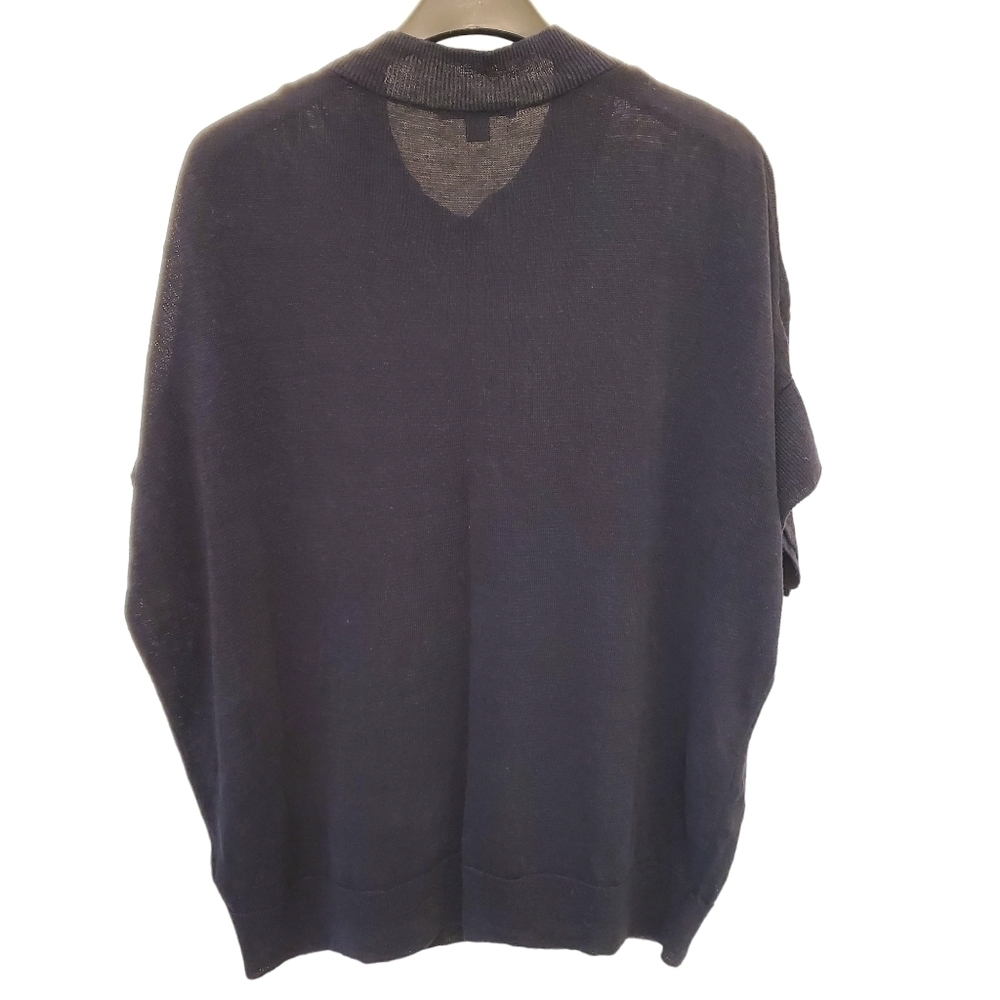 COS Medium Linen Silk Blend Short Sleeve Top Lagenlook Sheer - Picture 4 of 10